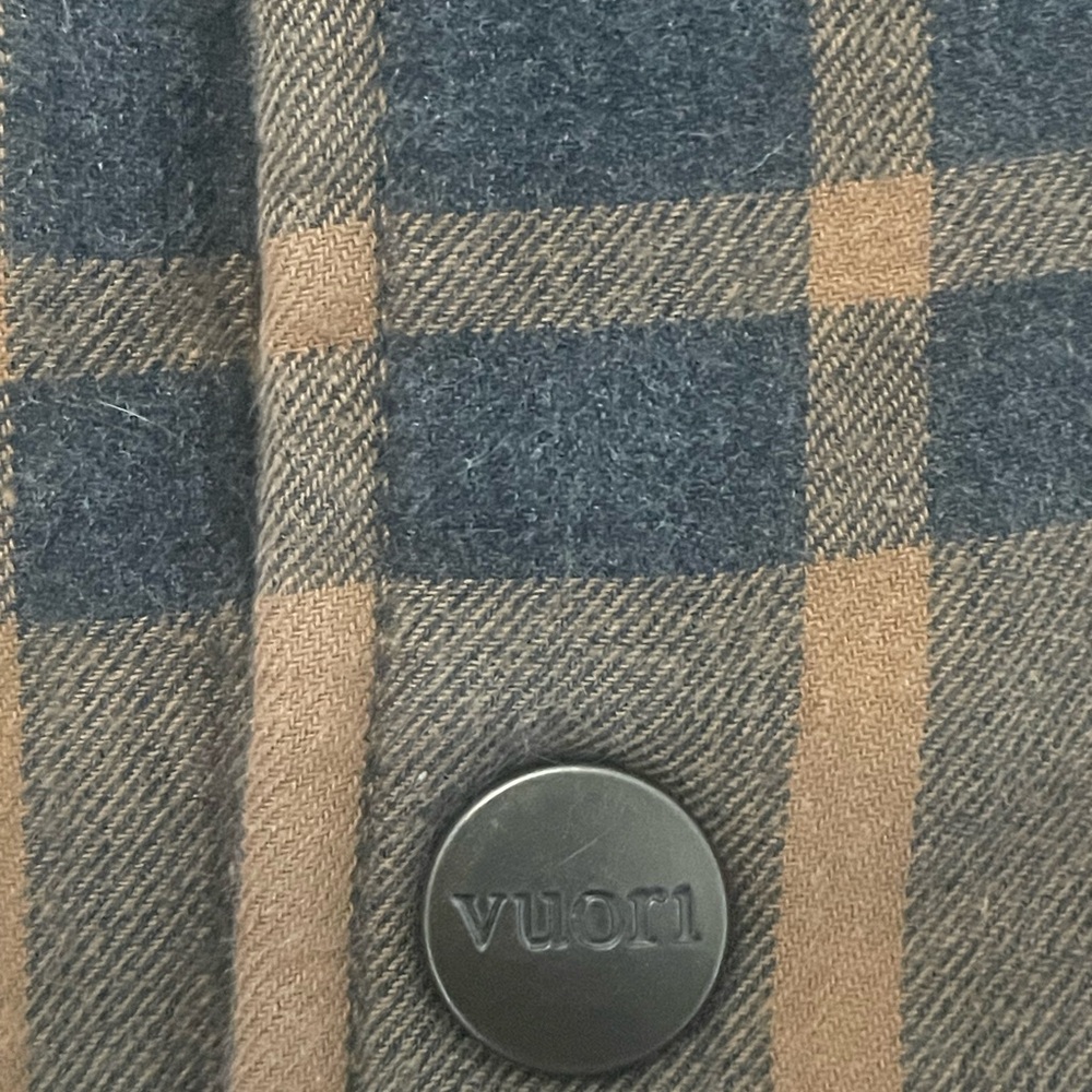 Vuori Tan & Black Plaid Lightweight Shirt Jacket View 2